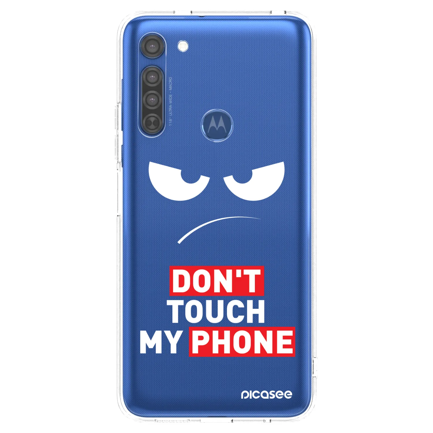 Picasee silikónový prehľadný obal pre Motorola Moto G8 - Angry Eyes - Transparent