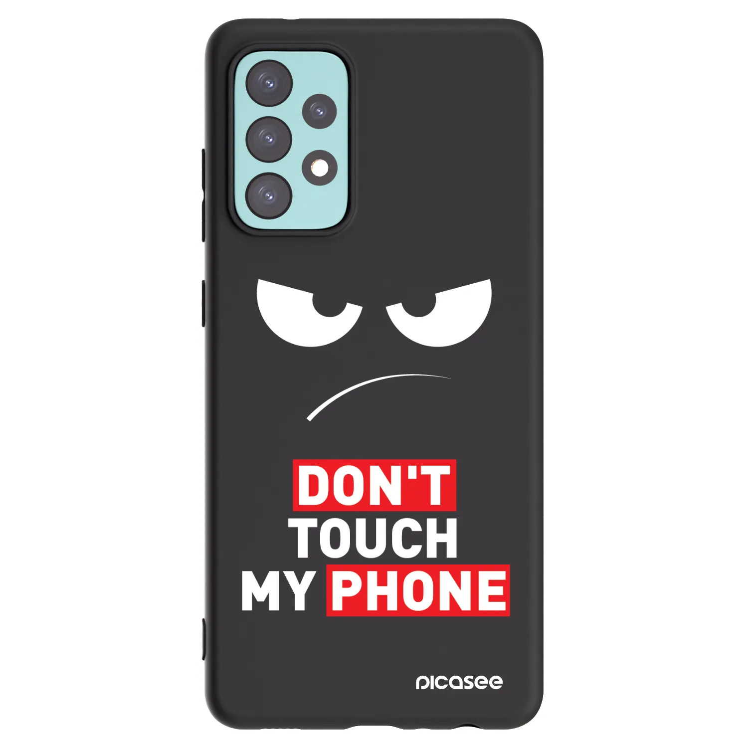 Picasee silikónový čierny obal pre Samsung Galaxy A72 A725F - Angry Eyes - Transparent
