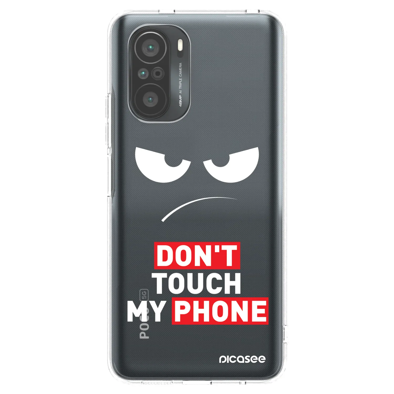 Picasee silikónový prehľadný obal pre Xiaomi Poco F3 - Angry Eyes - Transparent