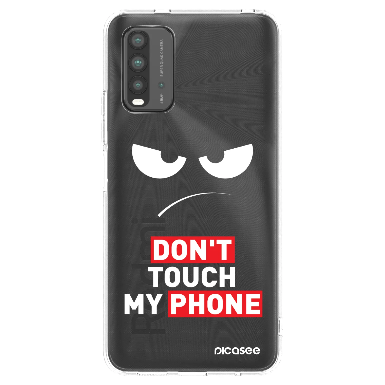 Silikónový prehľadný obal pre Xiaomi Redmi 9T - Angry Eyes - Transparent