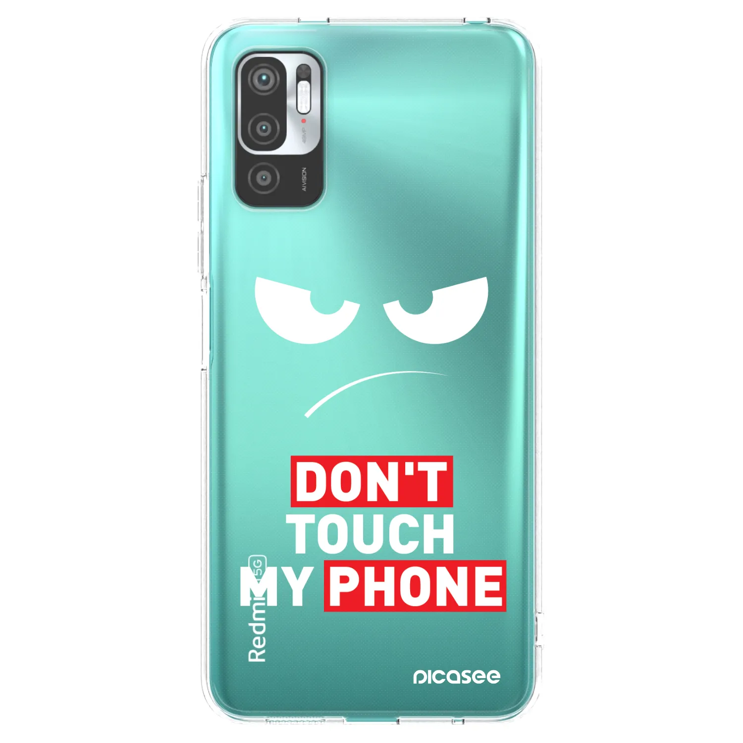 Picasee silikónový prehľadný obal pre Xiaomi Redmi Note 10 5G - Angry Eyes - Transparent
