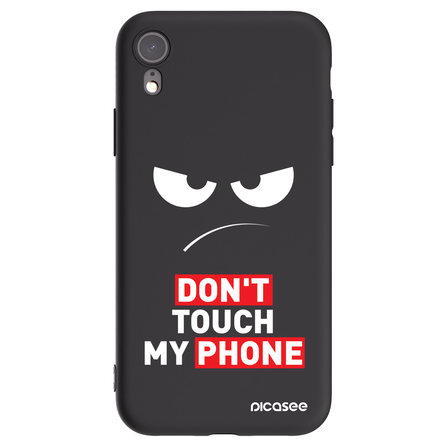 Picasee silikónový čierny obal pre Apple iPhone XR - Angry Eyes - Transparent