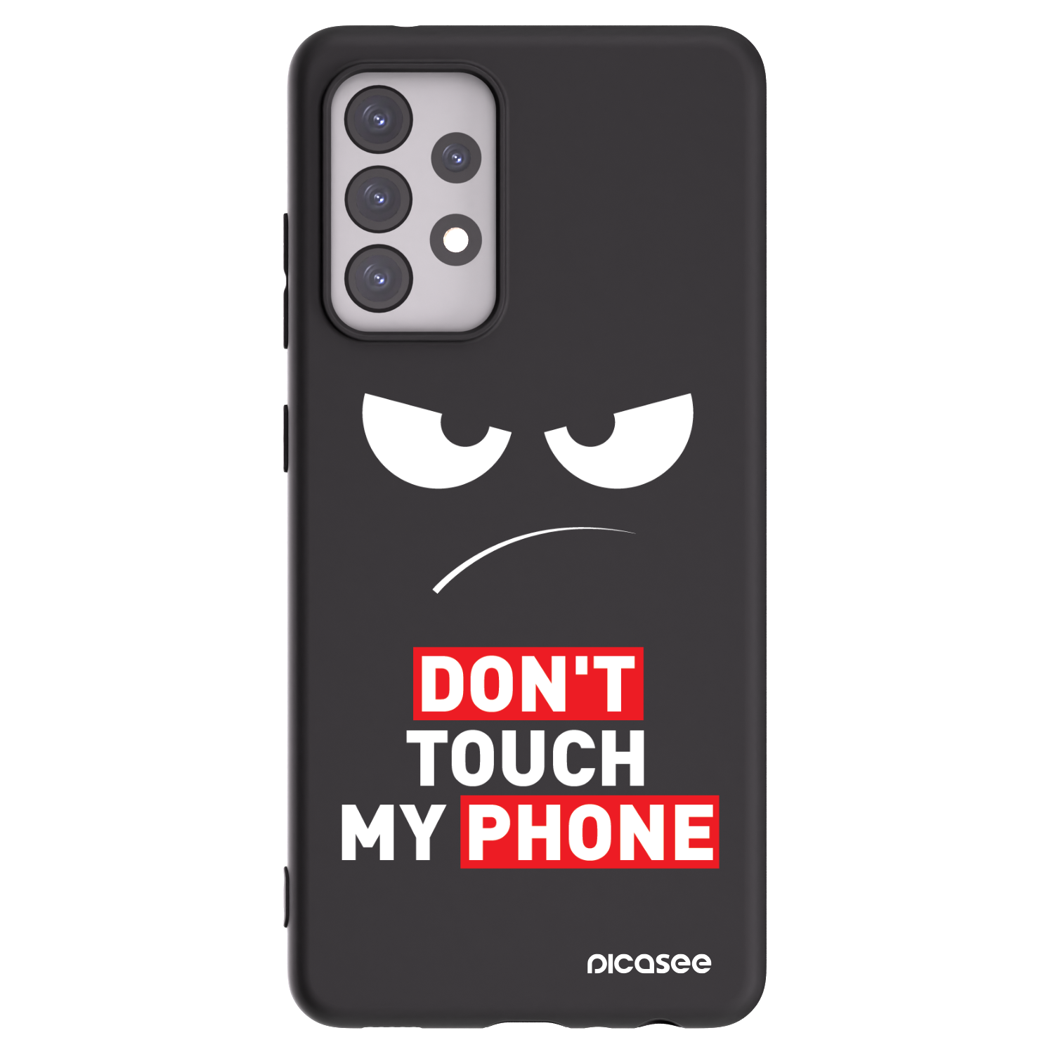 Picasee silikónový čierny obal pre Samsung Galaxy A52s 5G A528B - Angry Eyes - Transparent