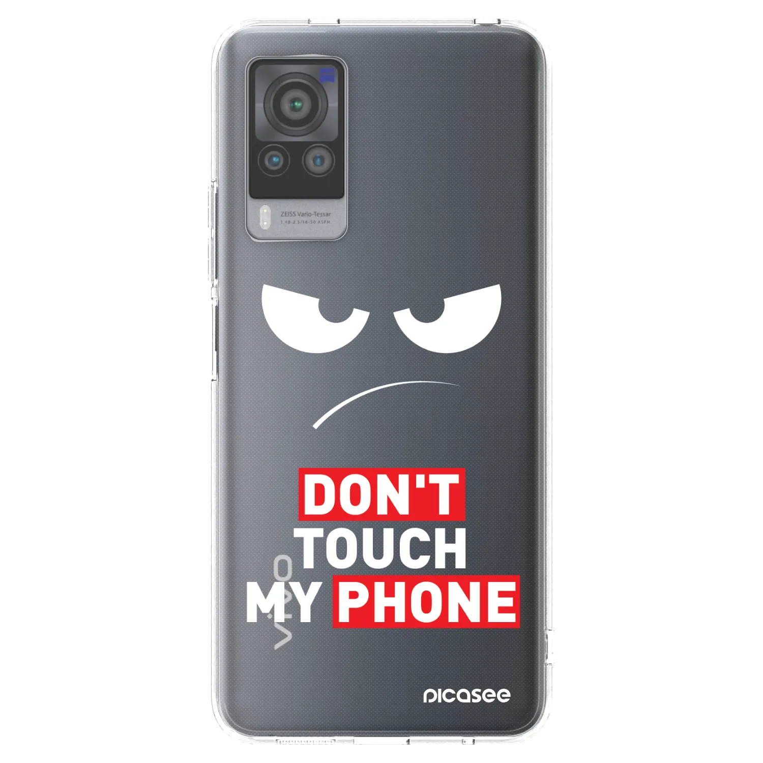 Picasee silikónový prehľadný obal pre Vivo X60 Pro 5G - Angry Eyes - Transparent