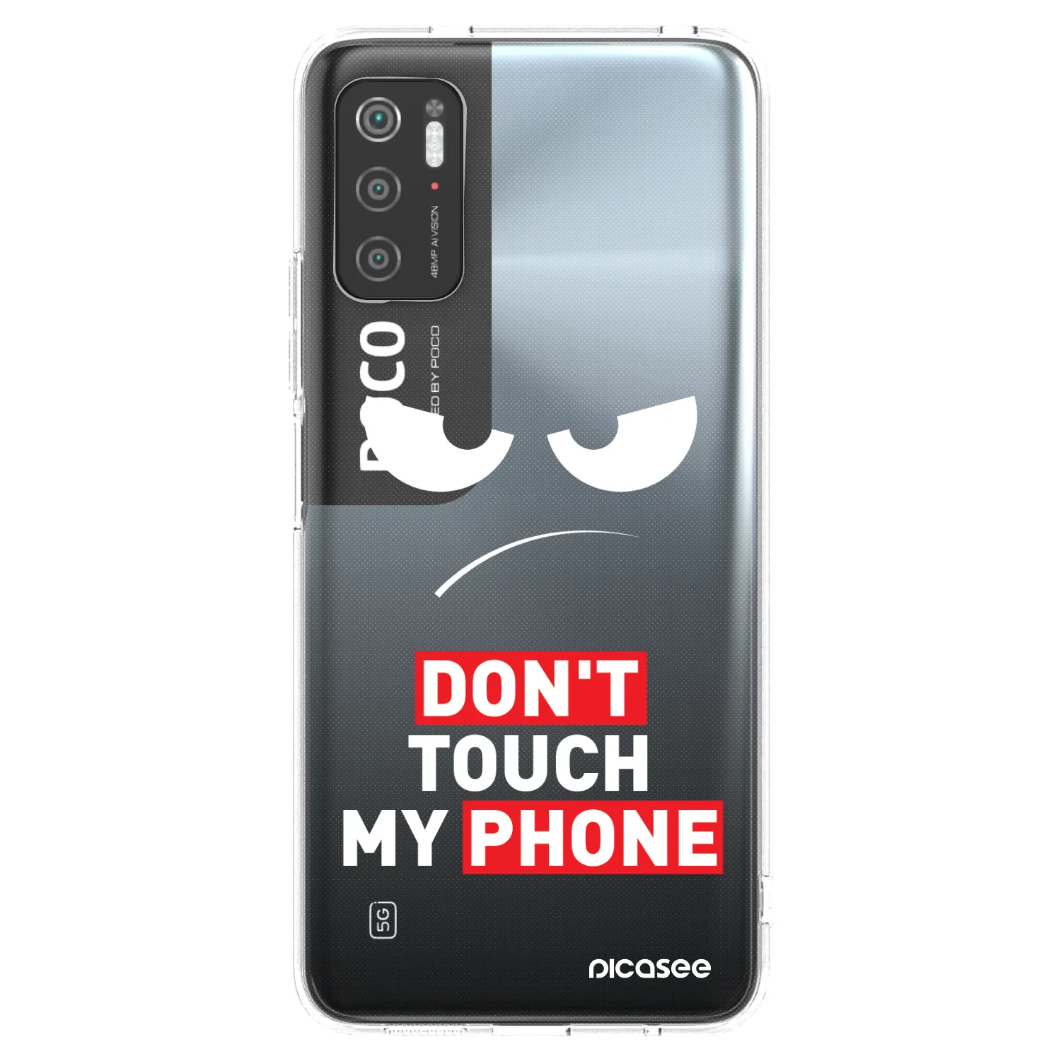 Picasee silikónový prehľadný obal pre Xiaomi Poco M3 Pro 5G - Angry Eyes - Transparent