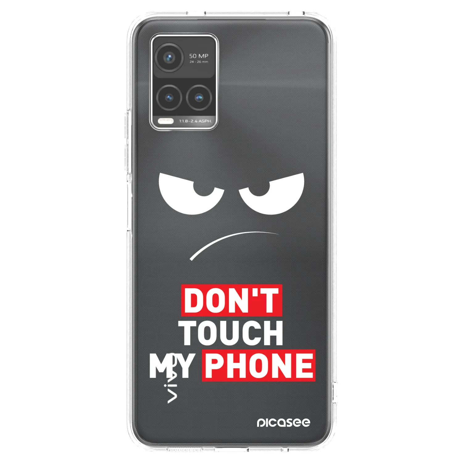 Picasee silikónový prehľadný obal pre Vivo Y33s - Angry Eyes - Transparent