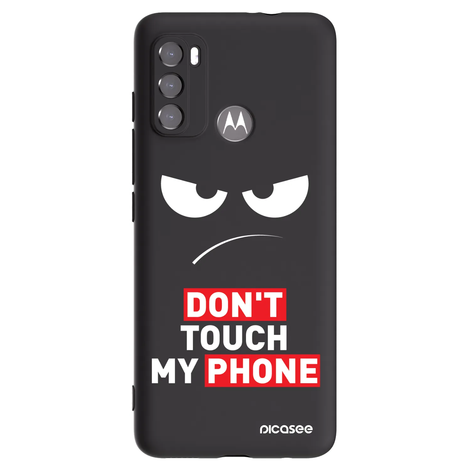 Picasee silikónový čierny obal pre Motorola Moto G60 - Angry Eyes - Transparent