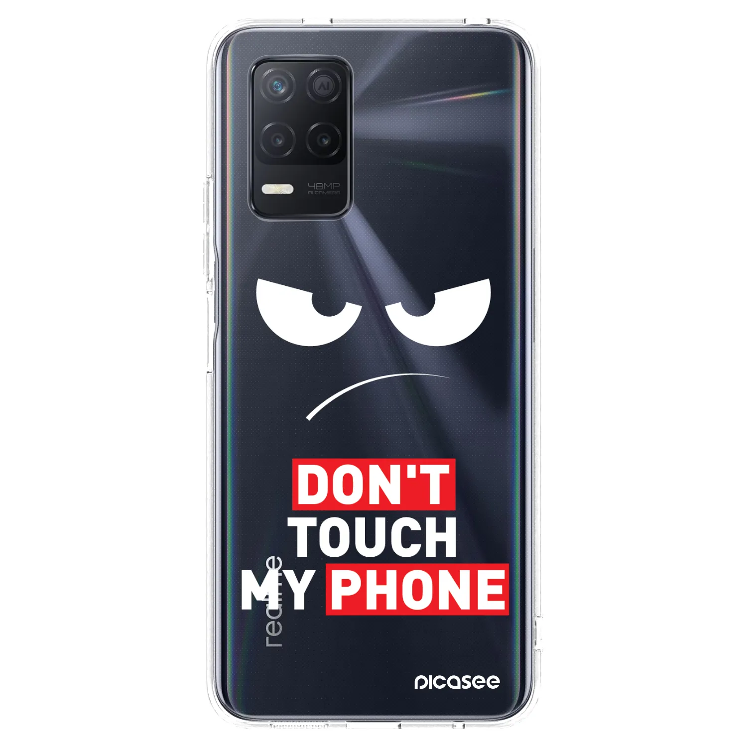Picasee silikónový prehľadný obal pre Realme 8 5G - Angry Eyes - Transparent