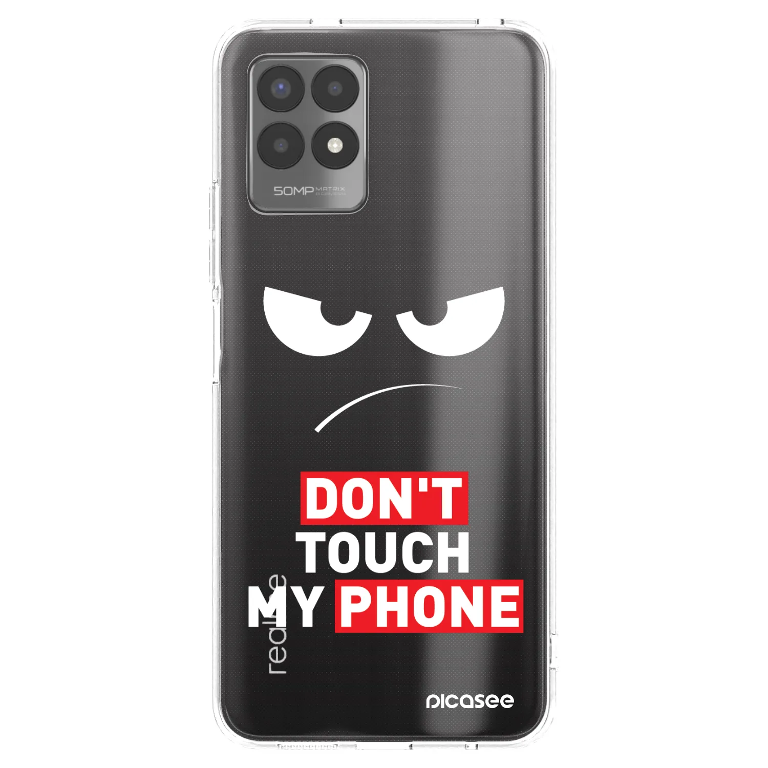 Silikónový prehľadný obal pre Realme 8i - Angry Eyes - Transparent