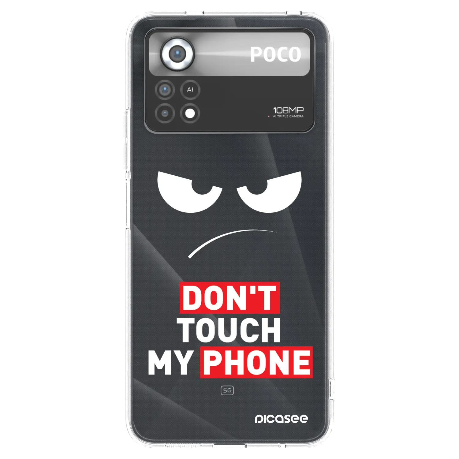 Picasee silikónový prehľadný obal pre Xiaomi Poco X4 Pro 5G - Angry Eyes - Transparent