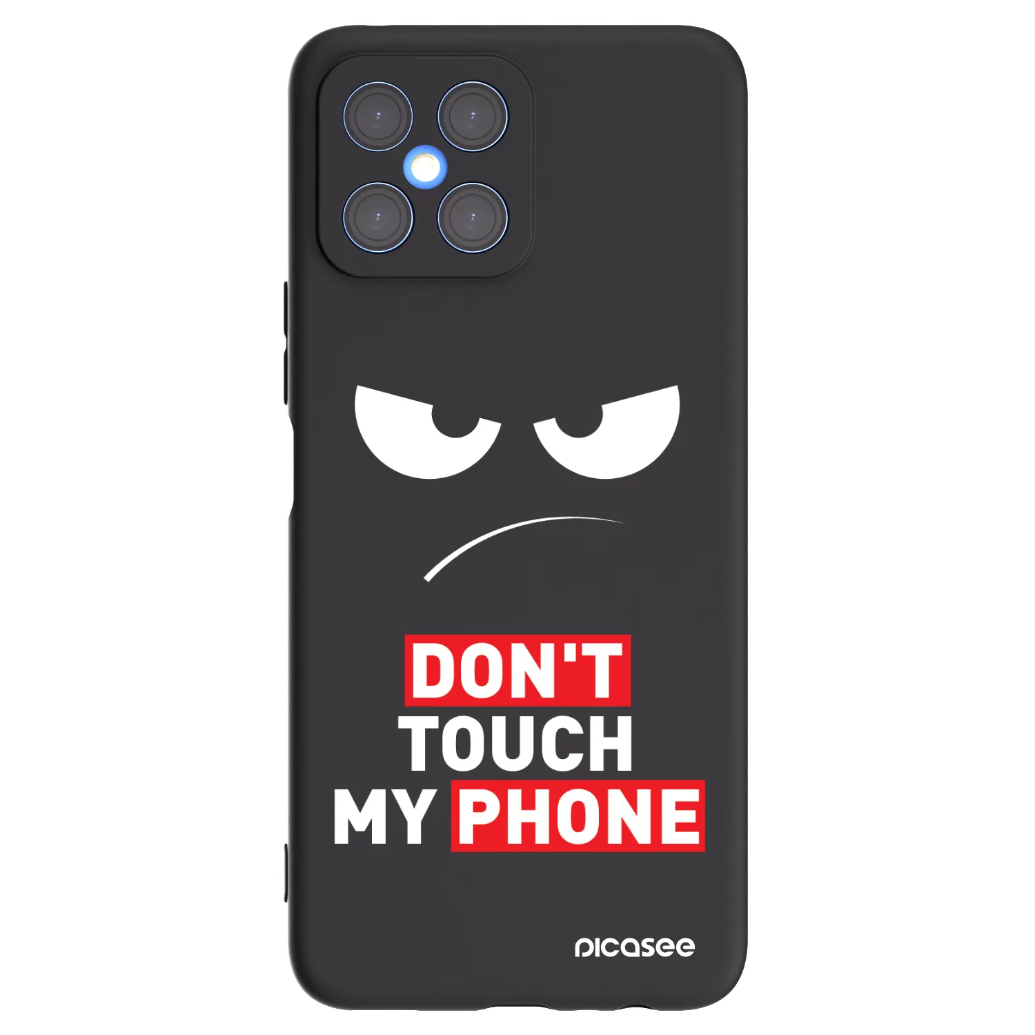 Picasee silikónový čierny obal pre Honor X8 4G - Angry Eyes - Transparent