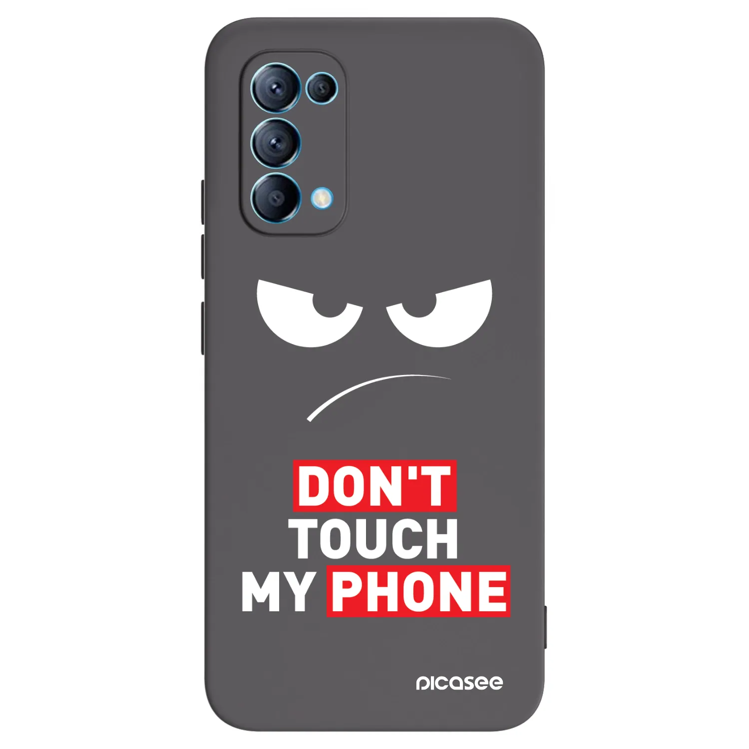 Silikónový čierny obal pre OPPO Reno 5 5G - Angry Eyes - Transparent