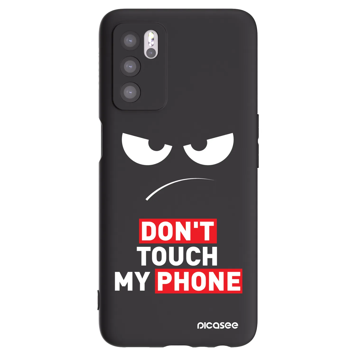 Silikónový čierny obal pre OPPO A16 - Angry Eyes - Transparent