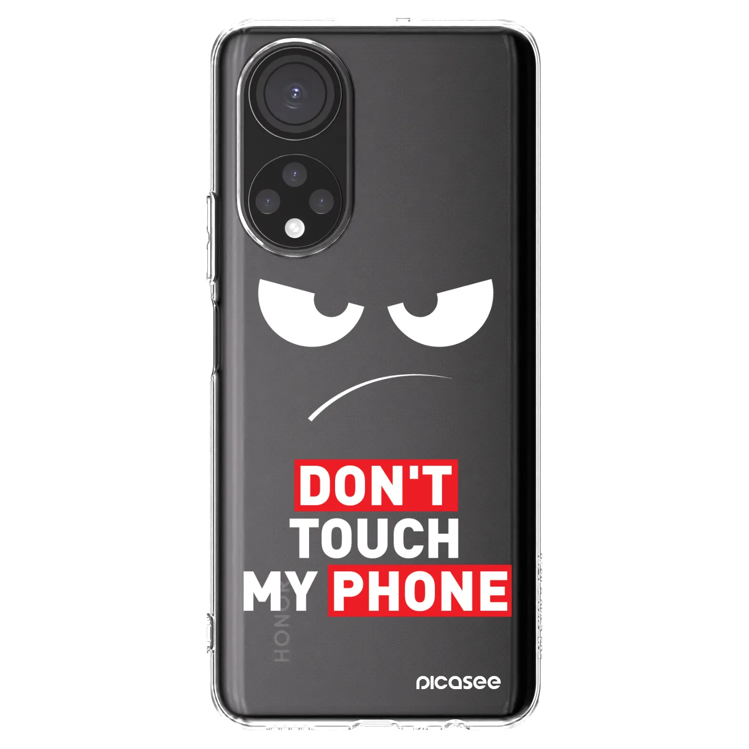 Silikónový prehľadný obal pre Honor X7 - Angry Eyes - Transparent