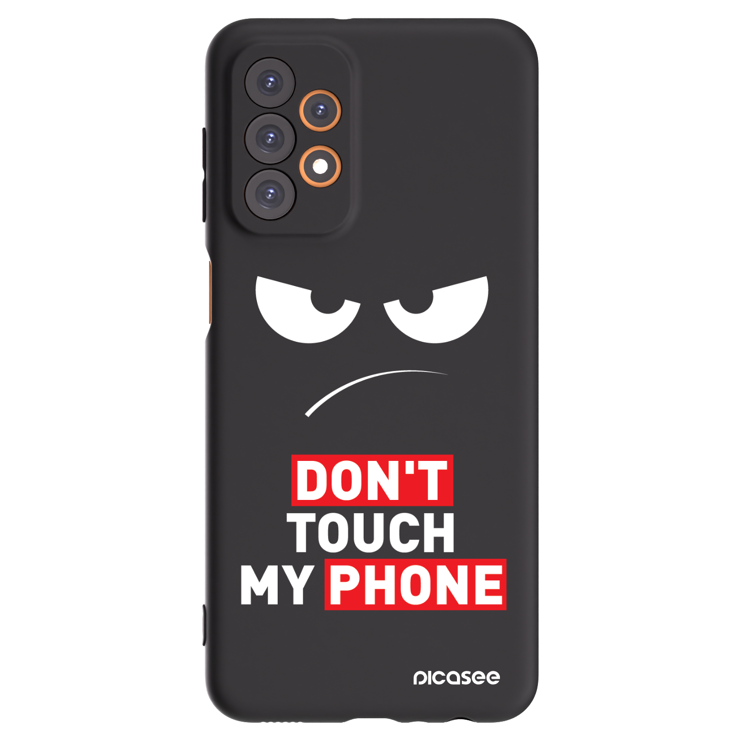 Picasee silikónový čierny obal pre Samsung Galaxy A23 A235F 4G - Angry Eyes - Transparent