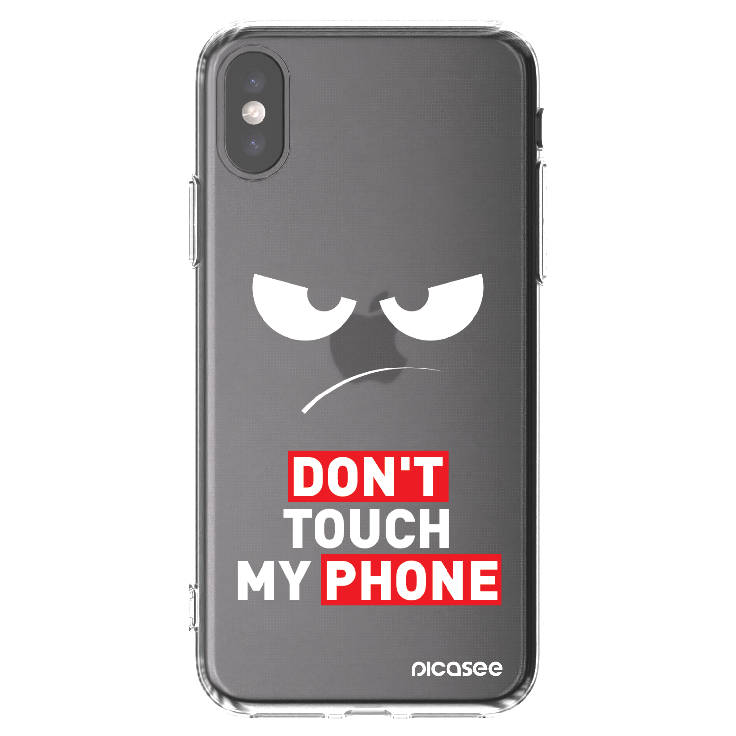 Picasee silikónový prehľadný obal pre Apple iPhone X/XS - Angry Eyes - Transparent