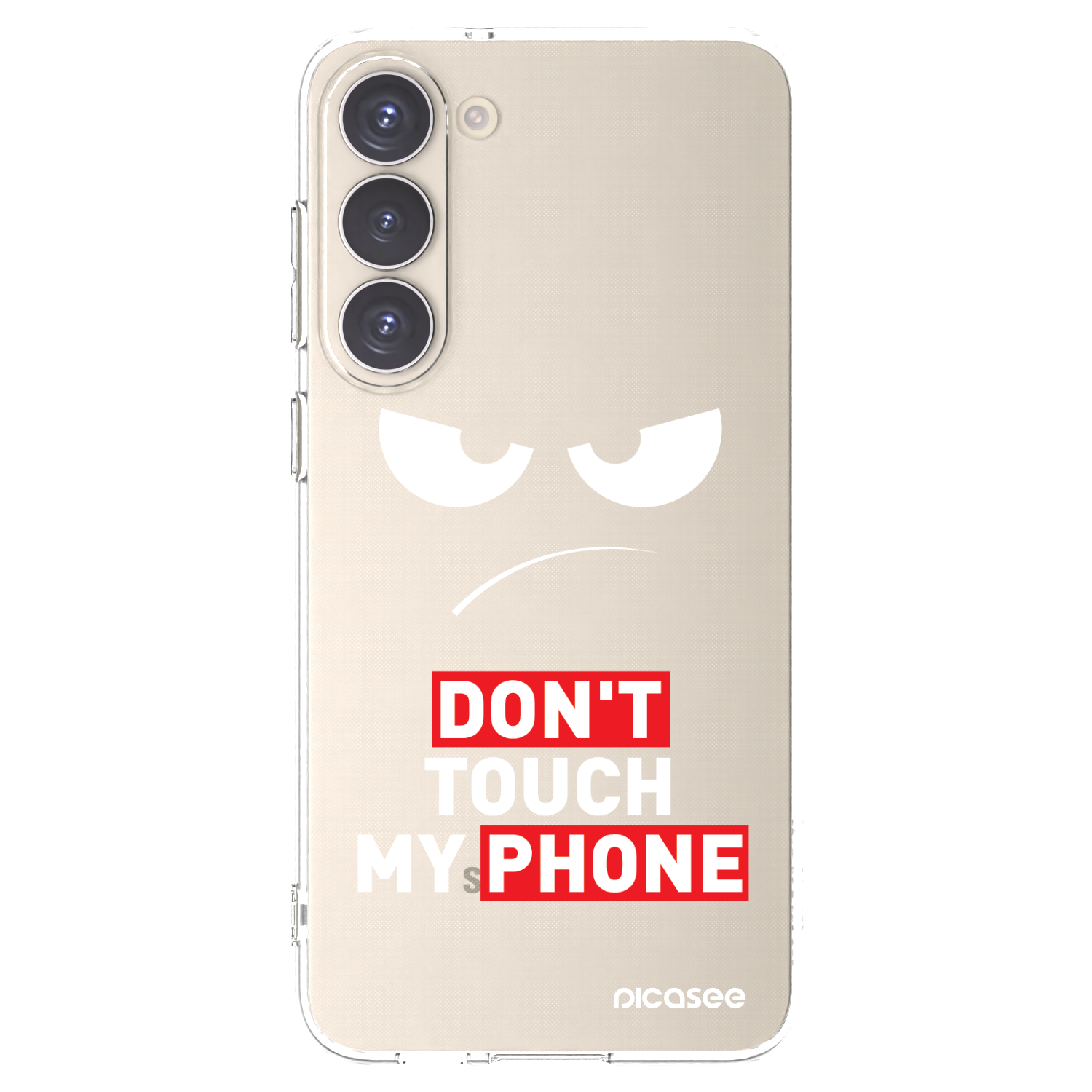 Picasee silikónový prehľadný obal pre Samsung Galaxy S23+ 5G - Angry Eyes - Transparent