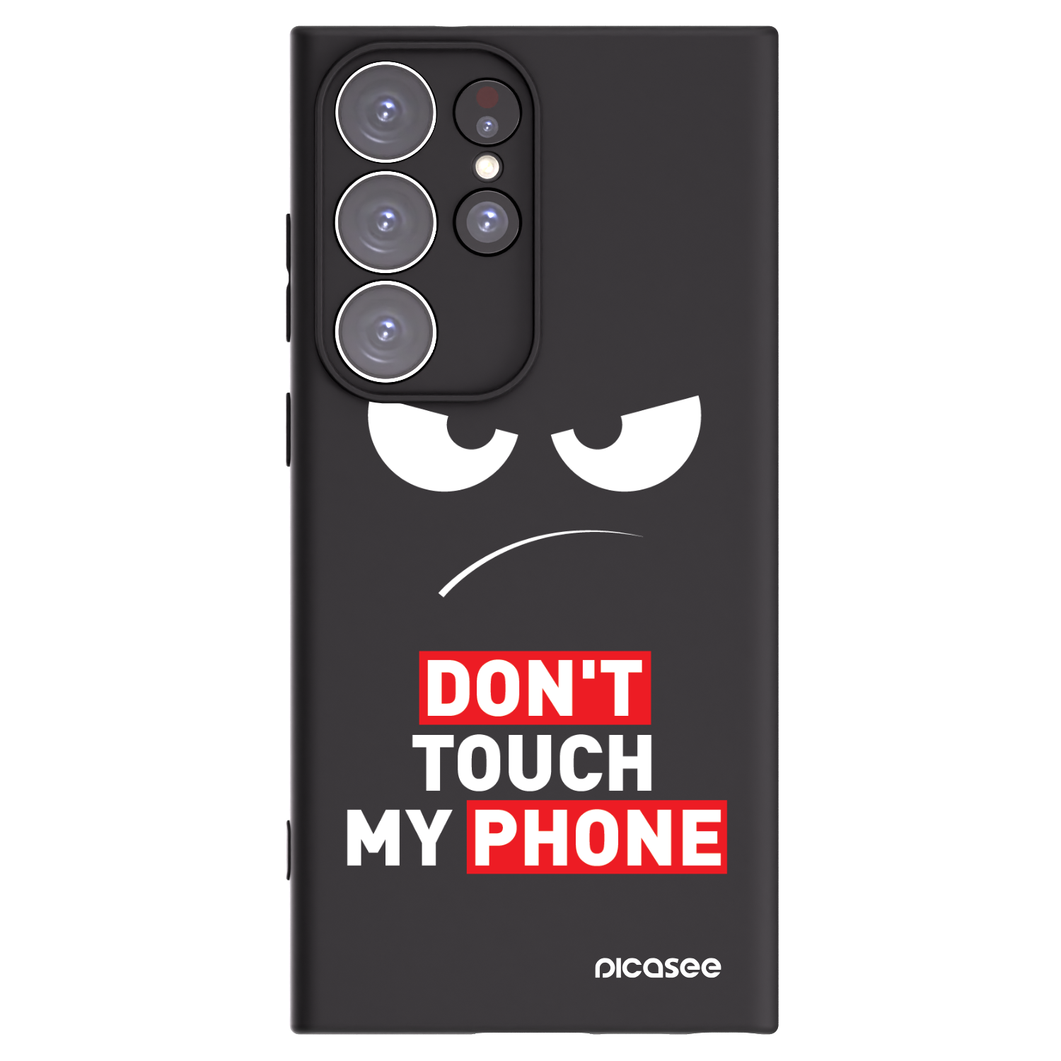 Picasee silikónový čierny obal pre Samsung Galaxy S23 Ultra 5G - Angry Eyes - Transparent