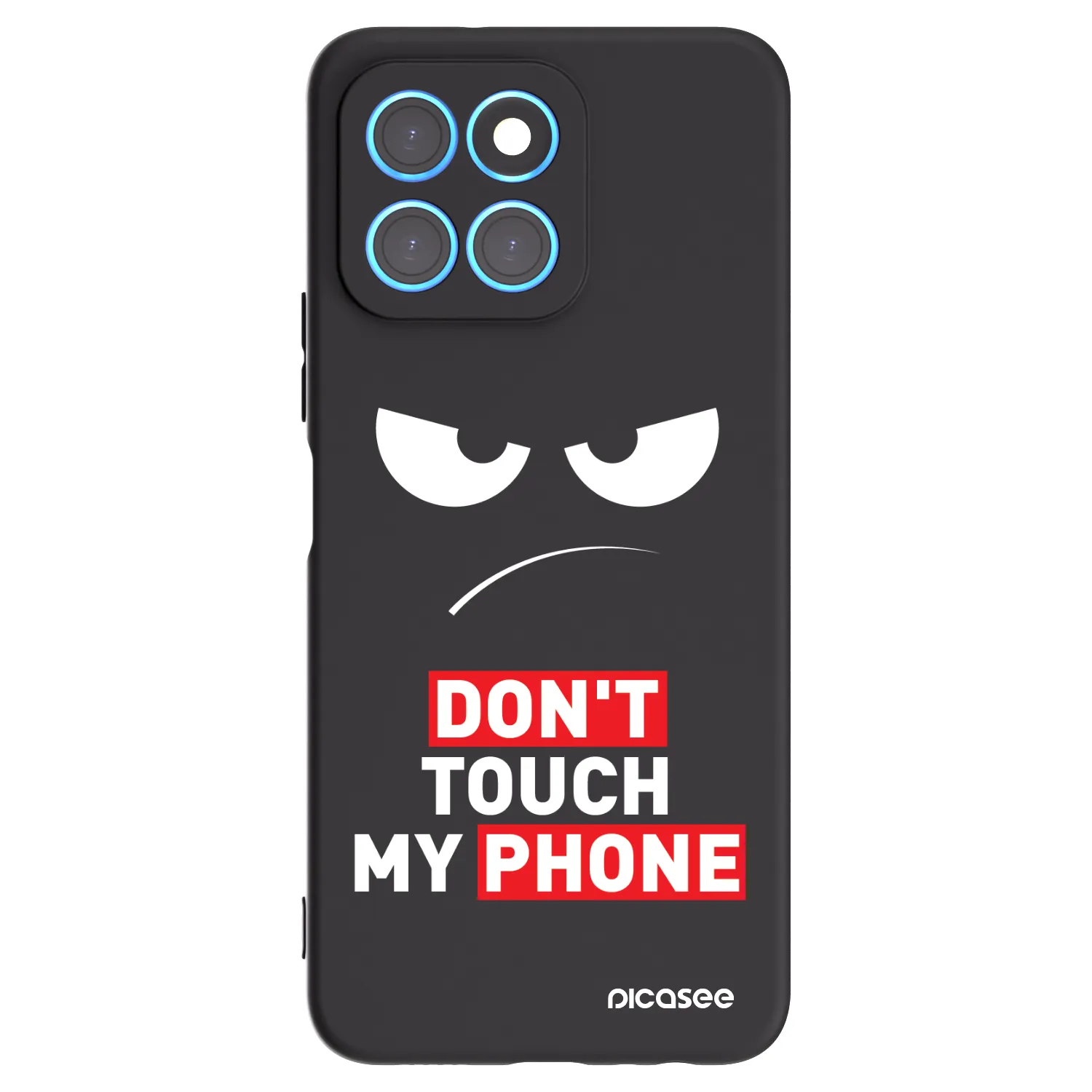 Picasee silikónový čierny obal pre Honor X8 5G - Angry Eyes - Transparent