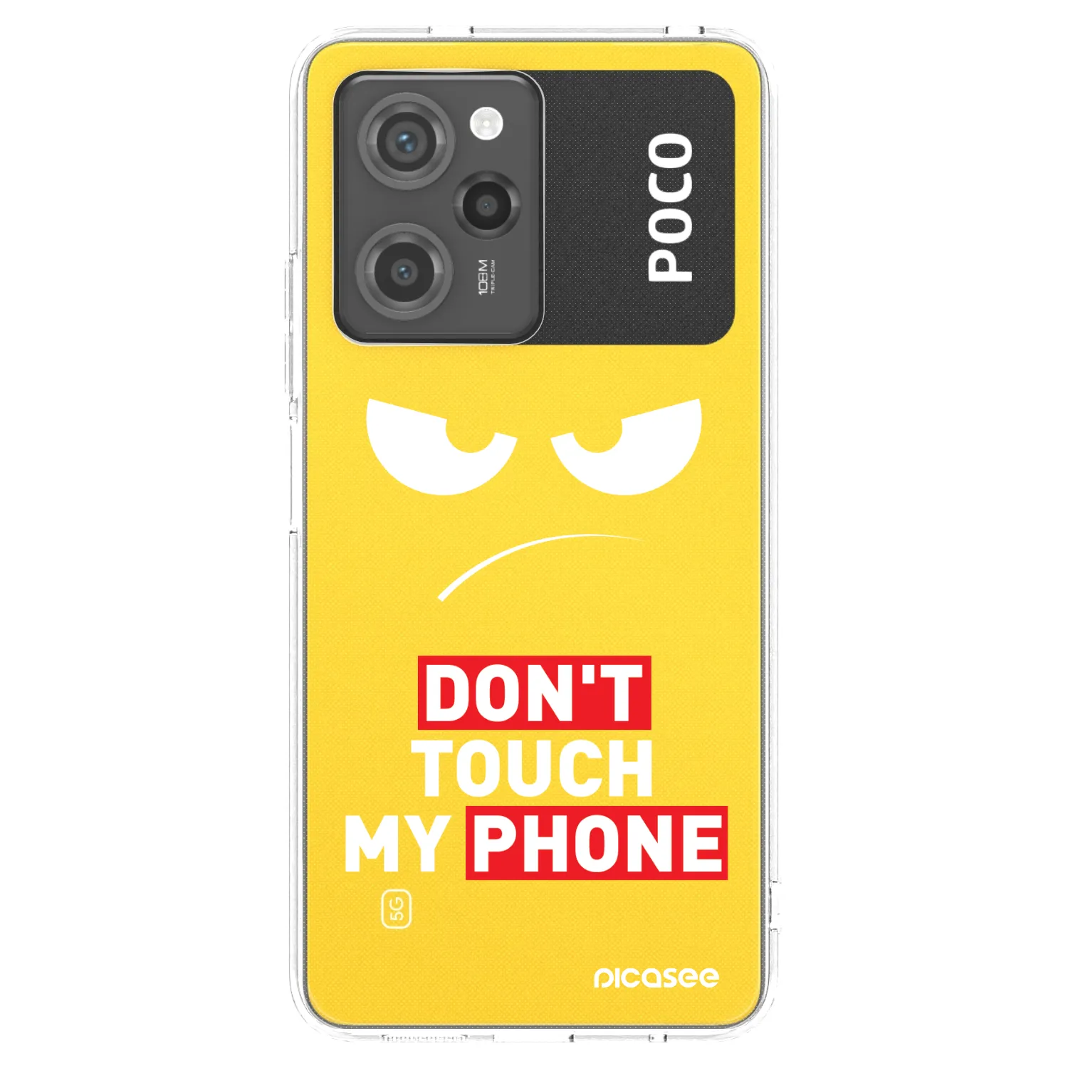Picasee silikónový čierny obal pre Xiaomi Poco X5 Pro - Angry Eyes - Transparent
