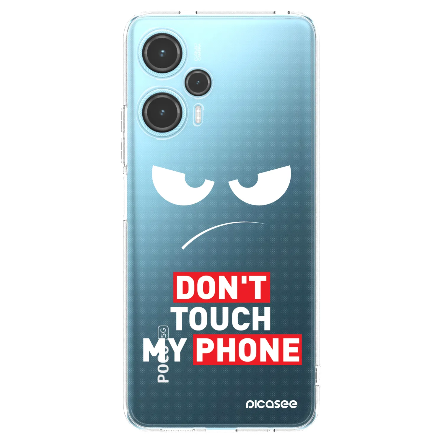 Silikónový prehľadný obal pre Xiaomi Poco F5 - Angry Eyes - Transparent