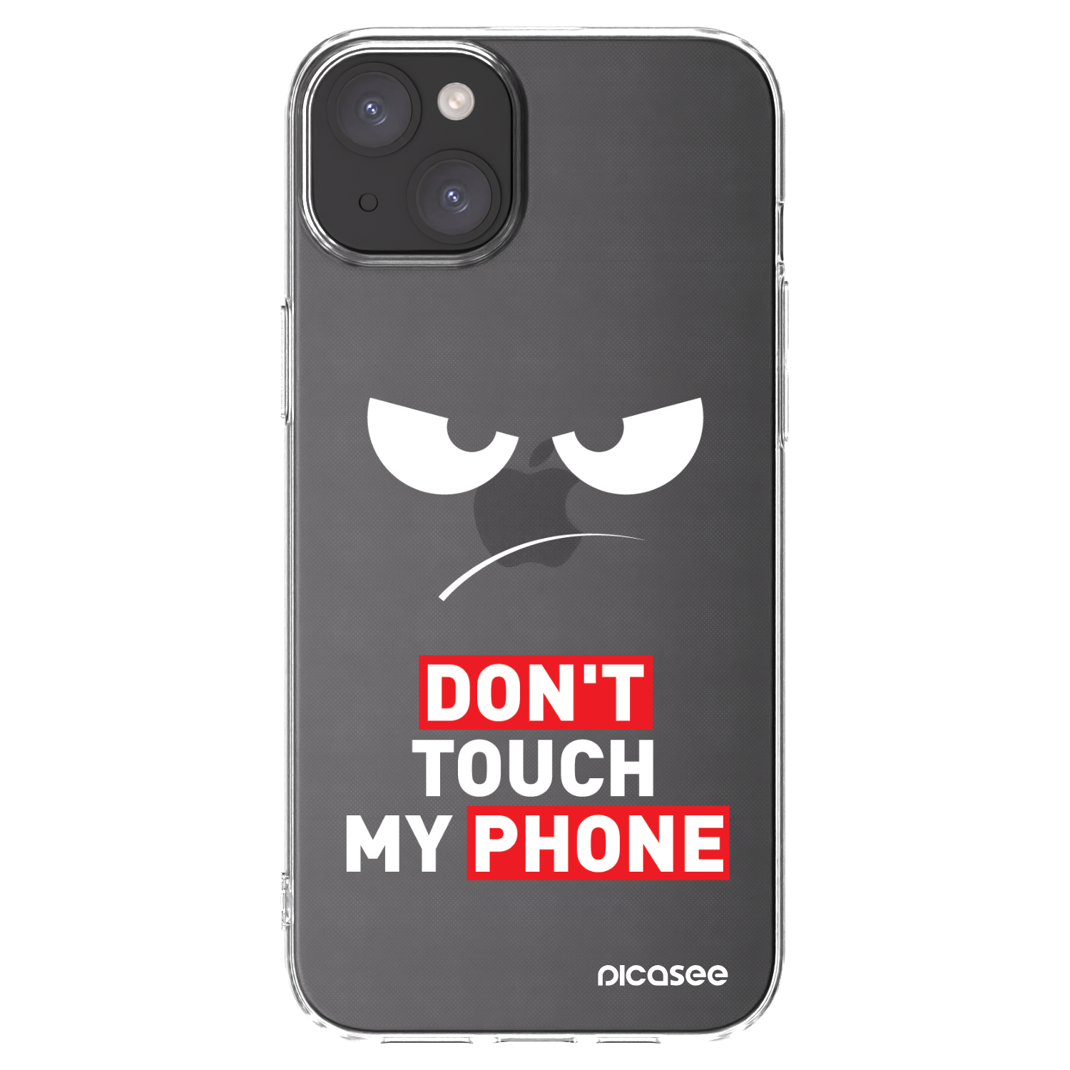 Picasee silikónový prehľadný obal pre Apple iPhone 15 Plus - Angry Eyes - Transparent