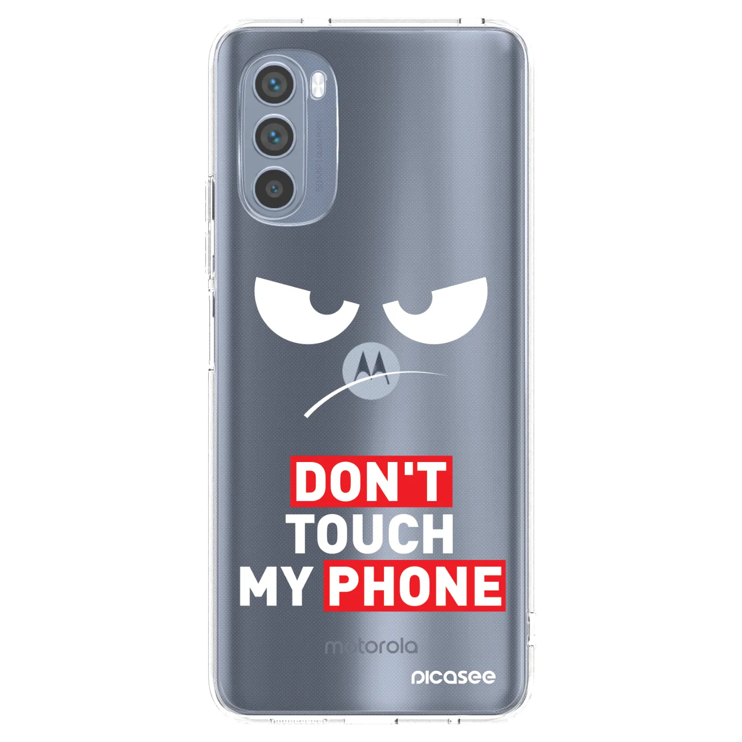 Silikónový prehľadný obal pre Motorola Moto G62 - Angry Eyes - Transparent