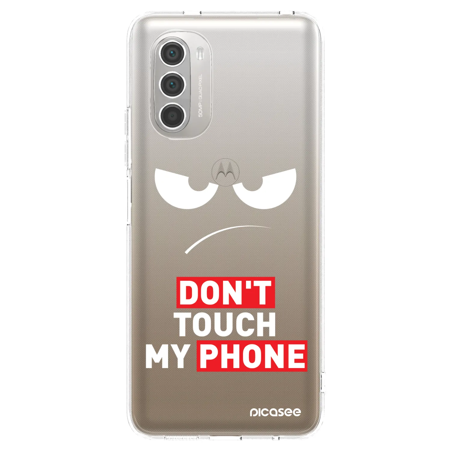 Picasee silikónový prehľadný obal pre Motorola Moto G51 - Angry Eyes - Transparent