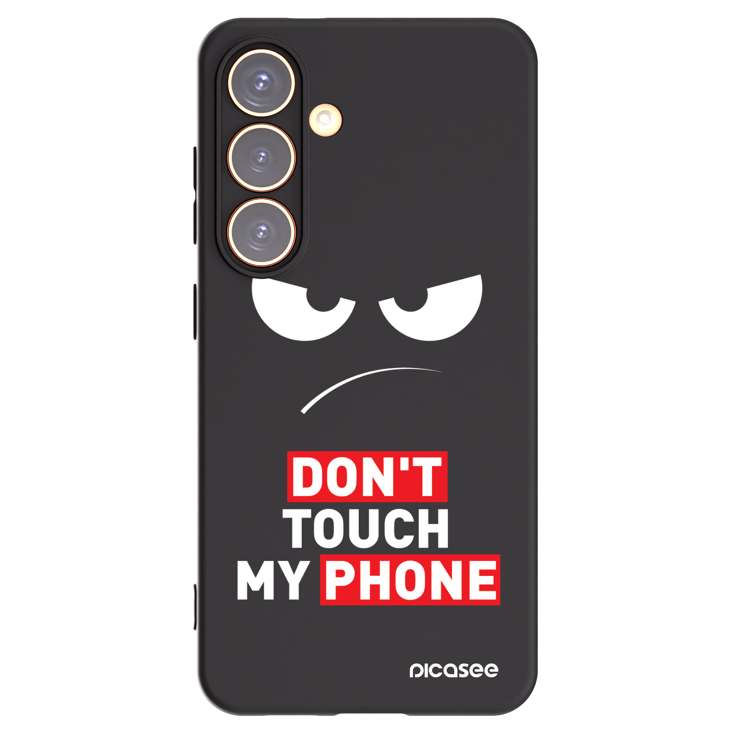 Picasee silikónový čierny obal pre Samsung Galaxy S24 S921B 5G - Angry Eyes - Transparent