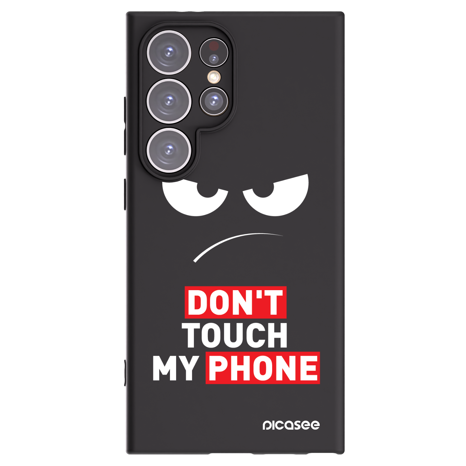 Silikónový čierny obal pre Samsung Galaxy S24 Ultra S928B 5G - Angry Eyes - Transparent