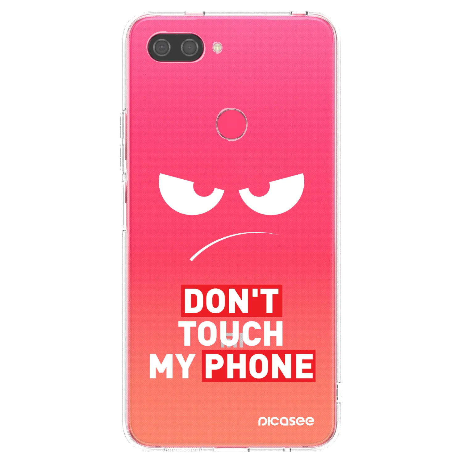 Picasee silikónový prehľadný obal pre Xiaomi Mi 8 Lite - Angry Eyes - Transparent