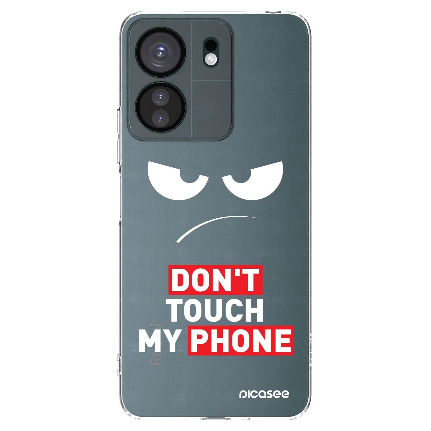 Silikónový prehľadný obal pre Xiaomi Redmi 13C 4G - Angry Eyes - Transparent