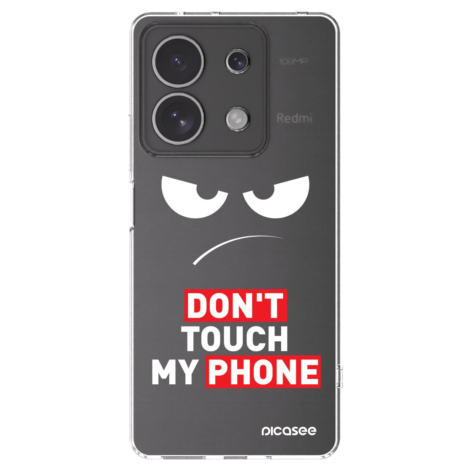 Picasee silikónový prehľadný obal pre Xiaomi Redmi Note 13 4G - Angry Eyes - Transparent