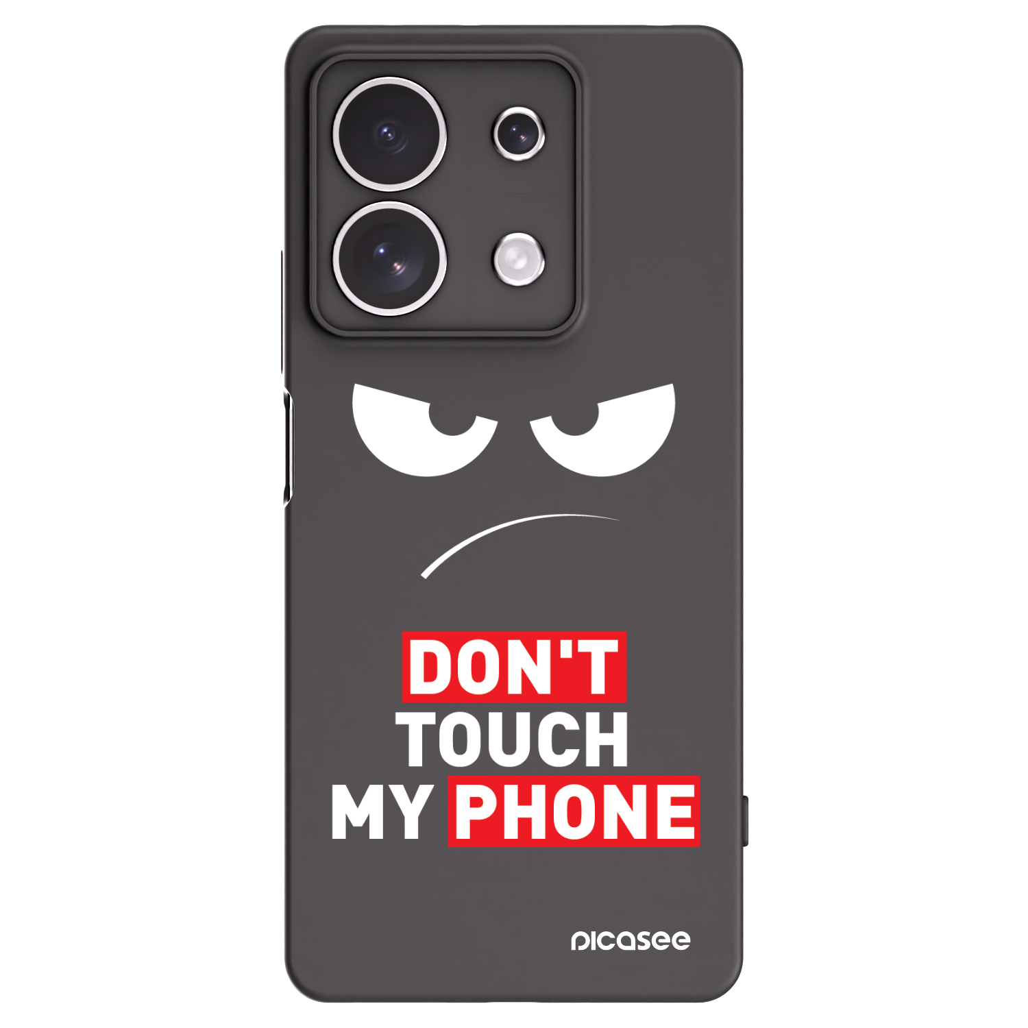 Picasee silikónový čierny obal pre Xiaomi Redmi Note 13 4G - Angry Eyes - Transparent
