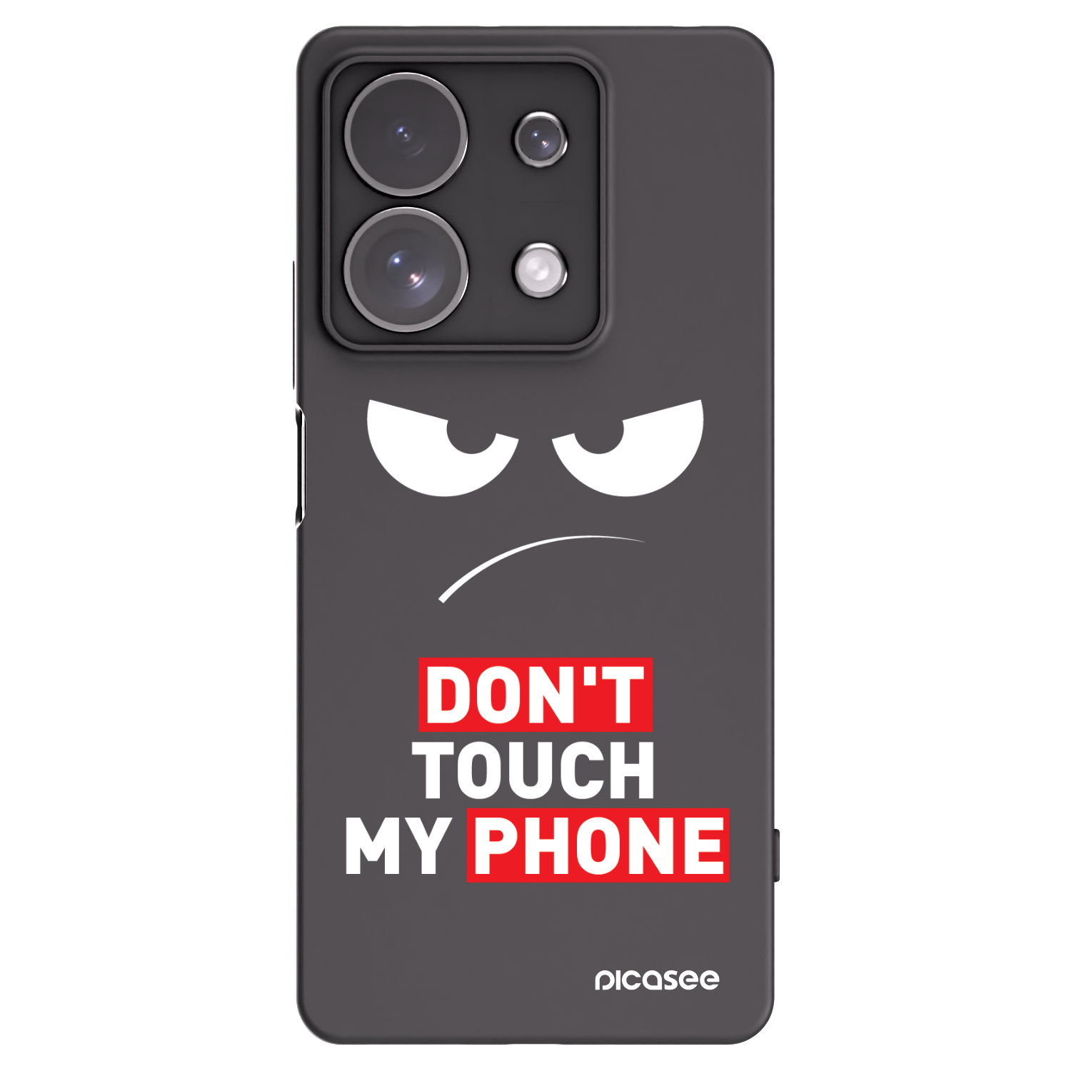 Silikónový čierny obal pre Xiaomi Redmi Note 13 Pro 4G - Angry Eyes - Transparent