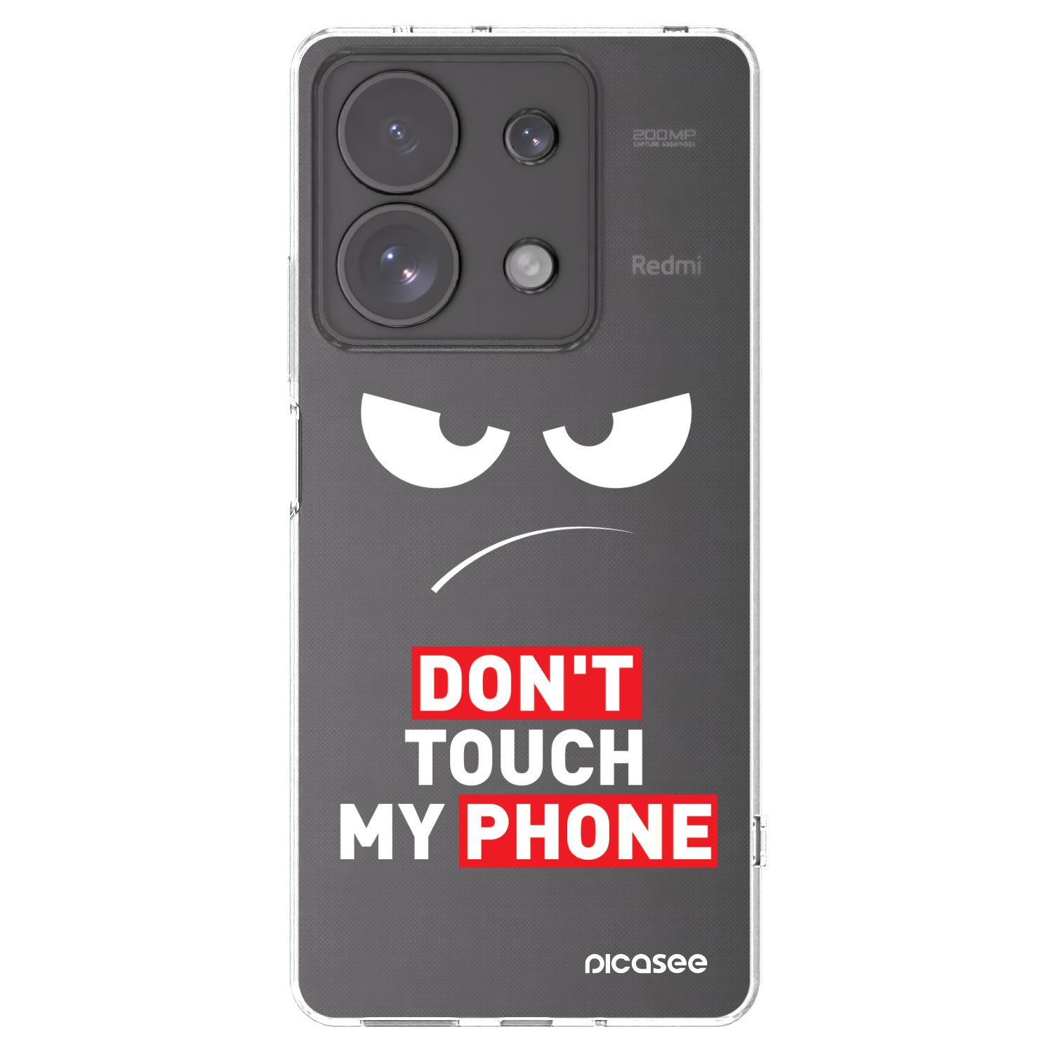 Silikónový prehľadný obal pre Xiaomi Redmi Note 13 Pro 4G - Angry Eyes - Transparent