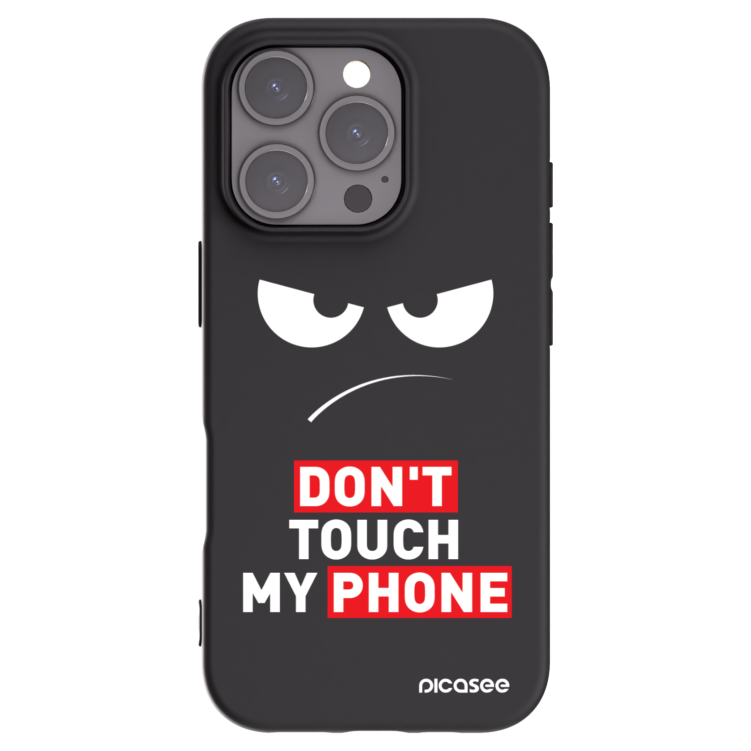 Picasee silikónový čierny obal pre Apple iPhone 16 Pro - Angry Eyes - Transparent