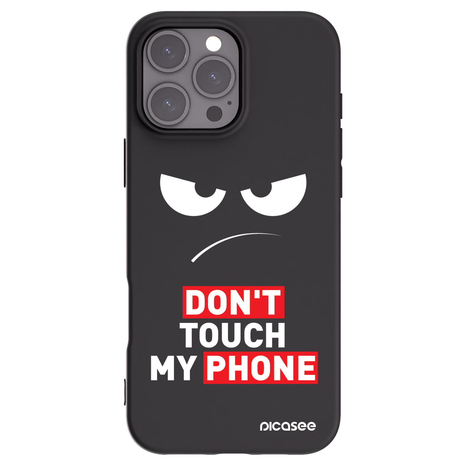 Picasee silikónový čierny obal pre Apple iPhone 16 Pro Max - Angry Eyes - Transparent
