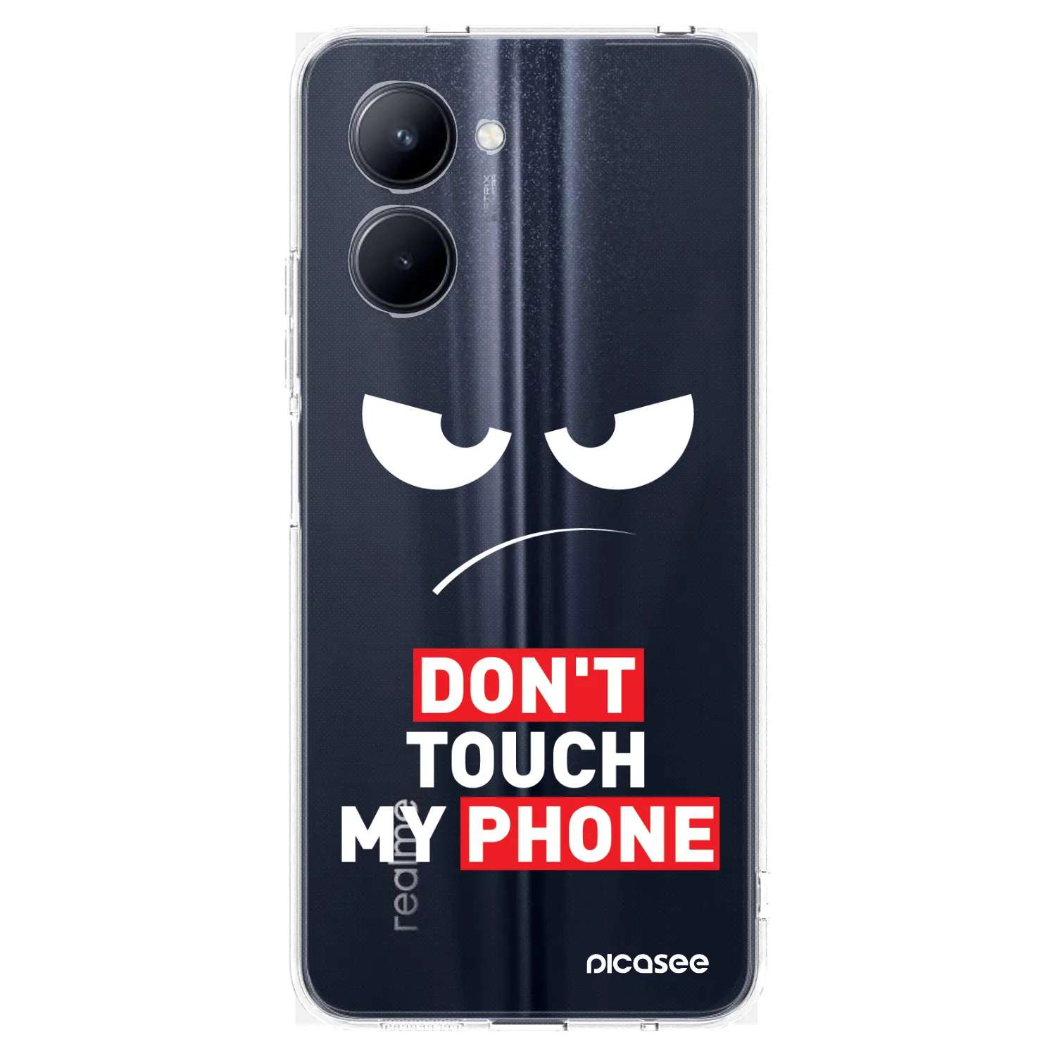 Picasee silikónový prehľadný obal pre Realme C33 (2023) - Angry Eyes - Transparent