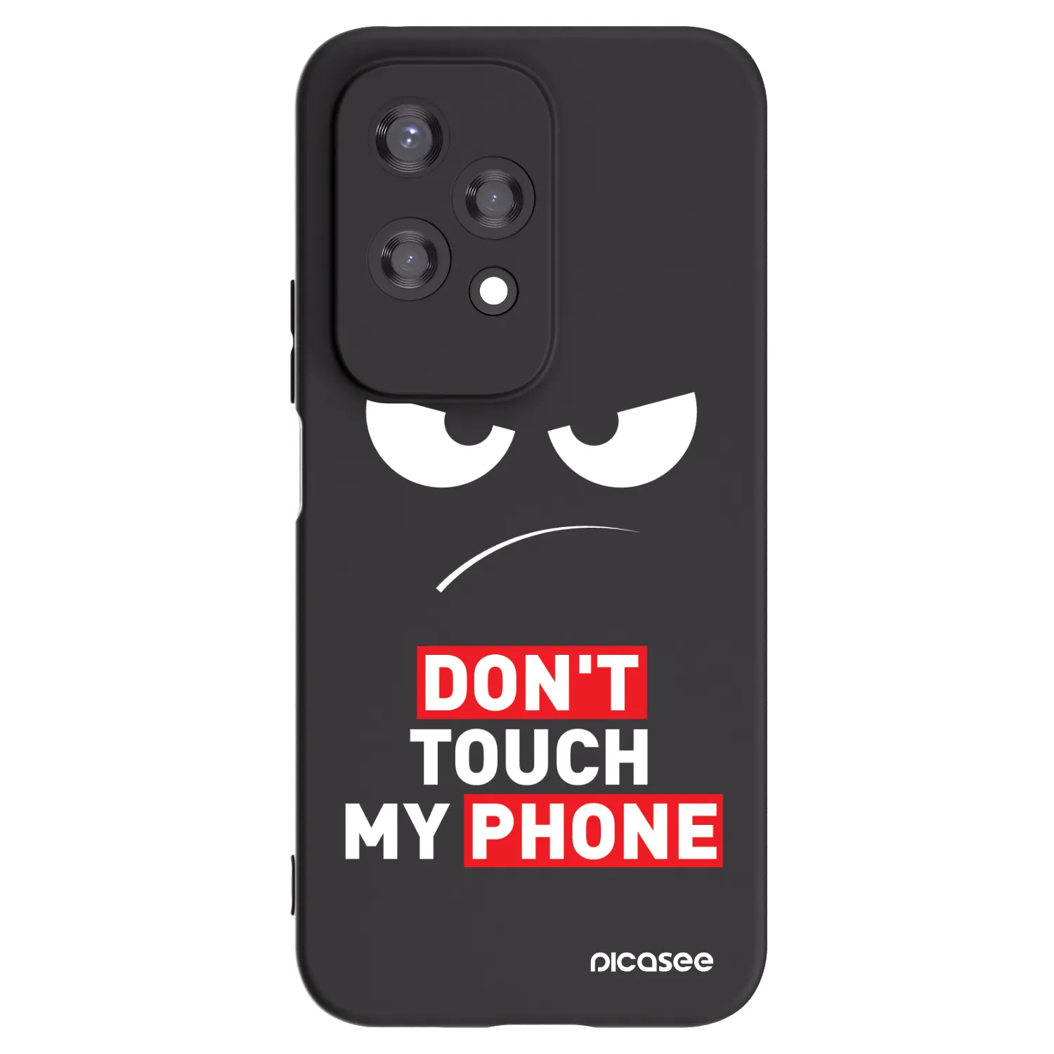 Silikónový čierny obal pre Honor 200 Lite - Angry Eyes - Transparent