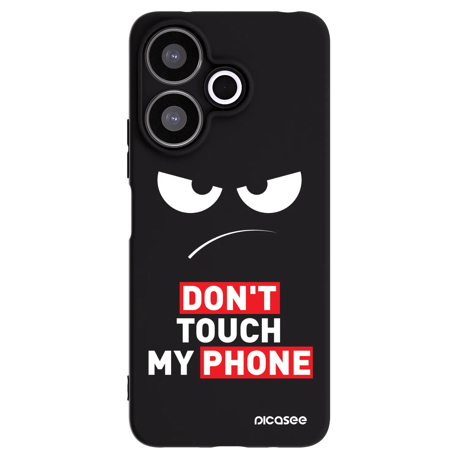 Silikónový čierny obal pre Xiaomi Redmi 13 4G - Angry Eyes - Transparent