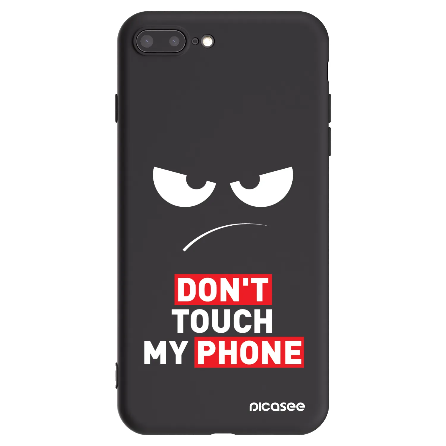 Picasee silikónový čierny obal pre Apple iPhone 7 Plus - Angry Eyes - Transparent