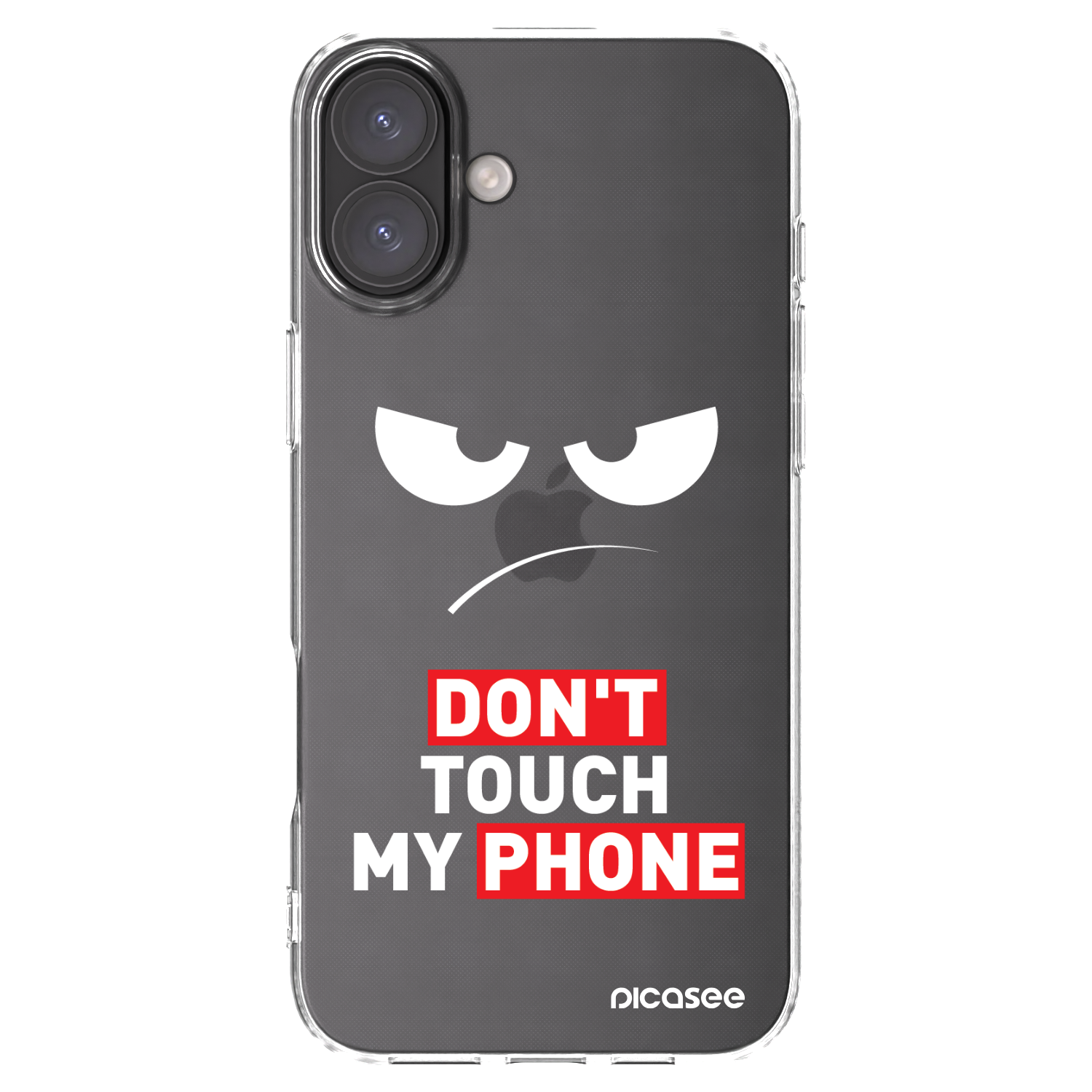 Silikónový prehľadný obal pre Apple iPhone 16 Plus - Angry Eyes - Transparent