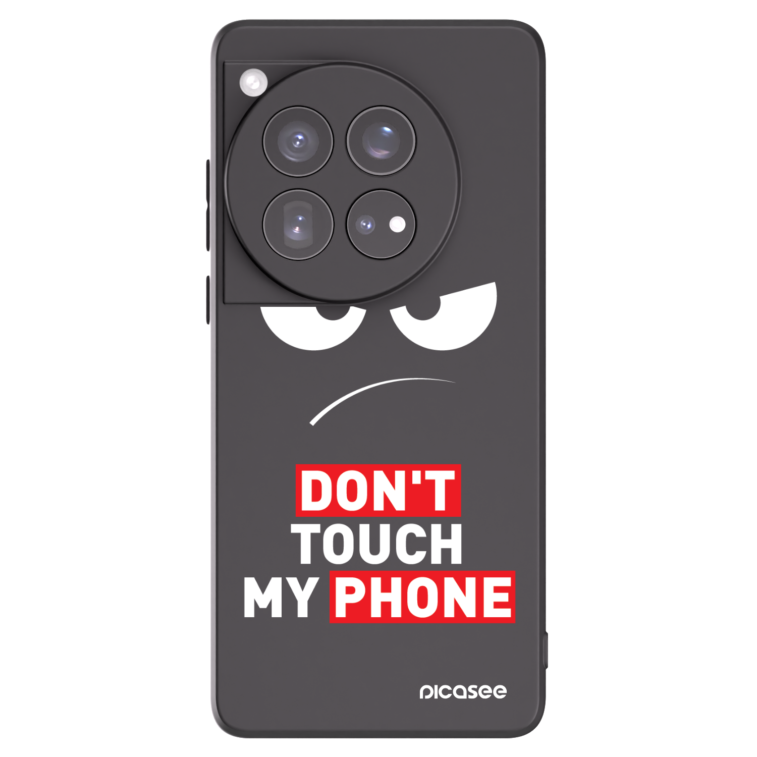 Silikónový čierny obal pre OnePlus 12 5G - Angry Eyes - Transparent