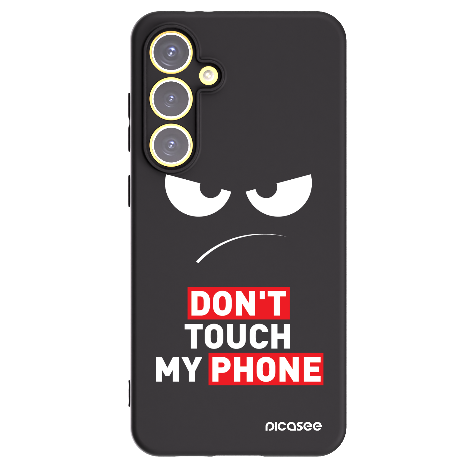 Picasee silikónový čierny obal pre Samsung Galaxy S24 FE S721B - Angry Eyes - Transparent
