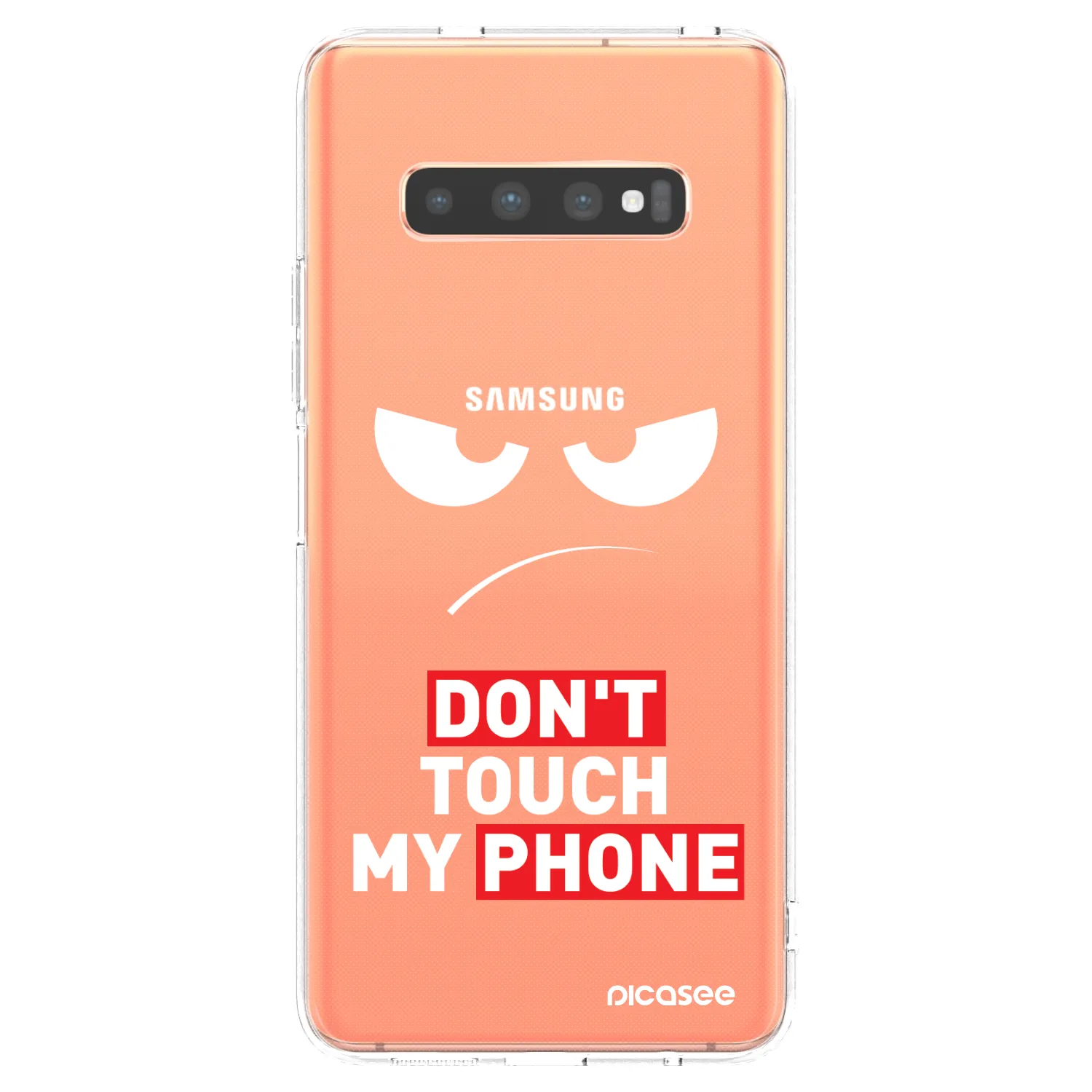 Picasee silikónový prehľadný obal pre Samsung Galaxy S10 Plus G975 - Angry Eyes - Transparent