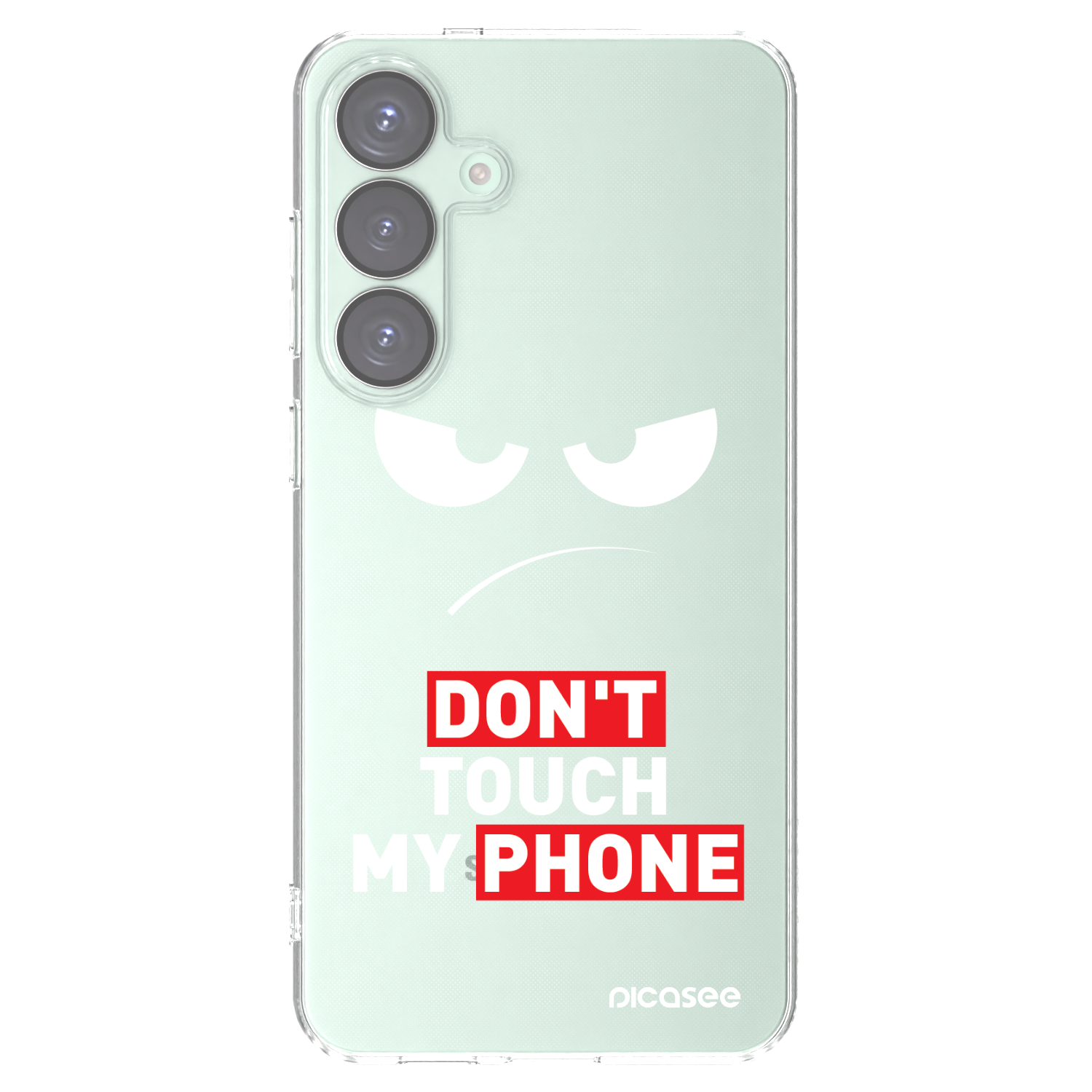Picasee silikónový prehľadný obal pre Samsung Galaxy S25+ 5G - Angry Eyes - Transparent
