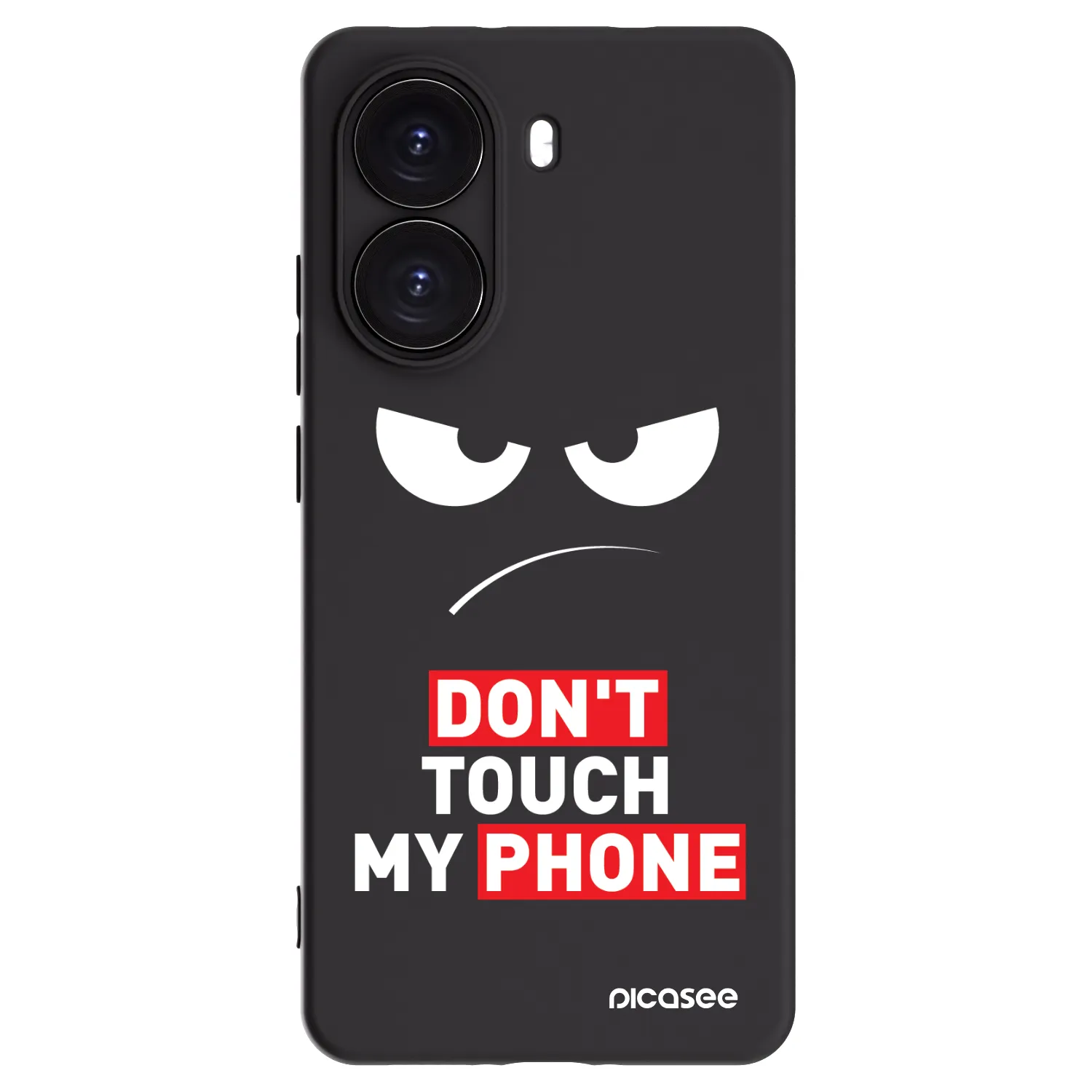 Silikónový čierny obal pre Xiaomi Poco X7 Pro 5G - Angry Eyes - Transparent