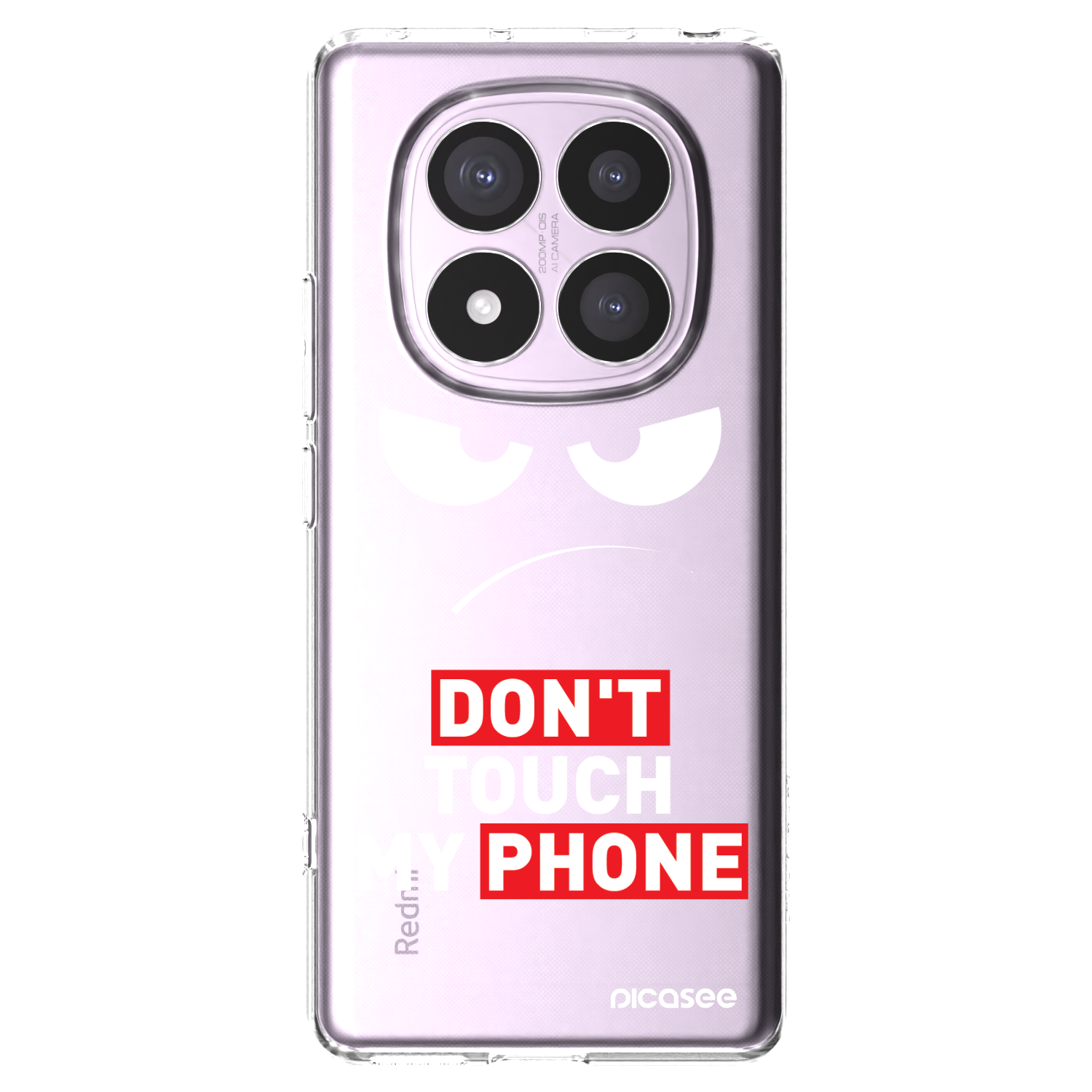 Silikónový prehľadný obal pre Xiaomi Redmi Note 14 Pro 4G - Angry Eyes - Transparent
