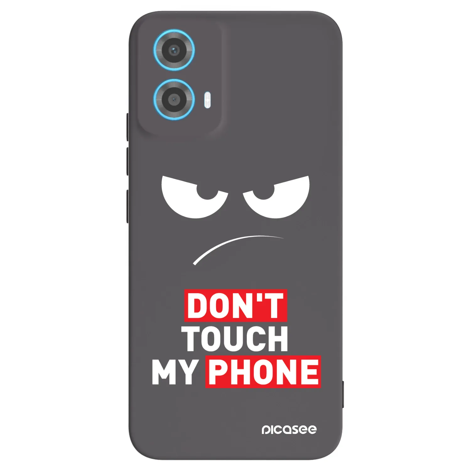 Silikónový čierny obal pre Motorola Moto G34 5G - Angry Eyes - Transparent